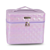 Makeup Vanity Box with Mirror Foldable Trays